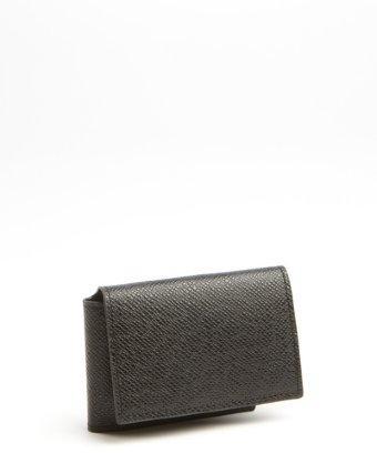 Joseph Abboud Black Caviar Leather Flap Pocket Wallet