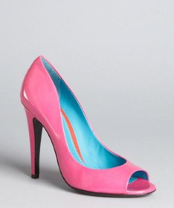 Bottega Veneta Pink Patent Leather Peep-toe Pumps