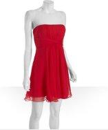 Bcbgmaxazria Ruby Red Silk Chiffon 'duran' Strapless Dress