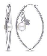 Julianna B White Freshwater Cultured Pearl Huggie Earrings