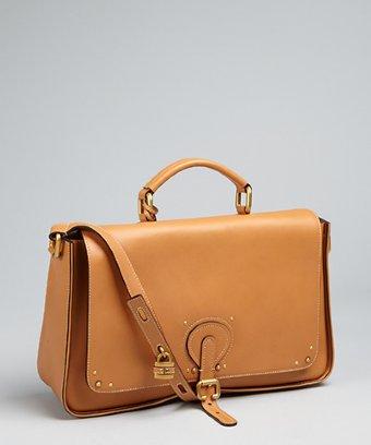 Chloe Caramel Leather Briefcase Style Crossbody Bag