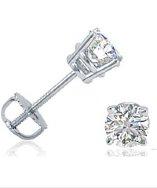 Amanda Rose Collection 3/4ct Igi Certified Diamond Stud Earrings In 14k White Gold