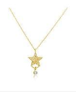 Belcho Star With Cz Drop Pendant Necklace