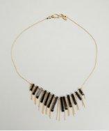 Soixante Neuf Hematite  Gold Fringe Necklace