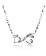 Amanda Rose Collection Sterling Silver Diamond Accent Infiinity Heart Necklace