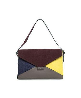 Celine Pre-owned Celine Blue And Yellow Multicolor Diamond Clutch