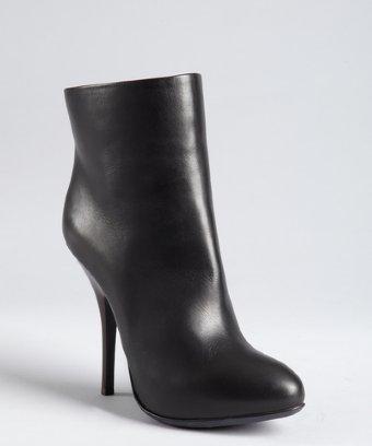 Lanvin Black Leather Platform Ankle Boots