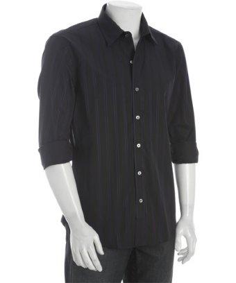 Zachary Prell Purple Cotton 'benson' Striped Point Collar Shirt
