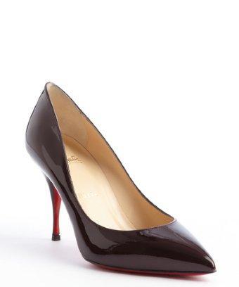 Christian Louboutin Rouge Noir Patent Leather 'piou Piou 85' Pumps