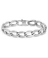 Oxford Ivy Mens Oxford Ivy Stainless Steel Chain Link Bracelet 8 1/2 Inches
