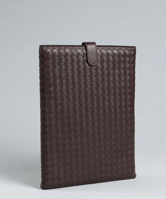 Bottega Veneta Brown Intrecciato Leather Ipad Case