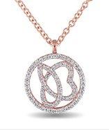 Julianna B 1/3 Ct Diamond Tw And 14k Pink Gold Necklace