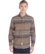 3rd & Army Camel Navajo Printed 'los Almos' Long Sleeve Woven Shirt