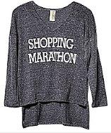 Tru Luv Heather Grey Hi Low Printed Top