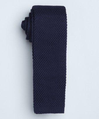 Hugo Boss Navy Textured Cotton Knit Tie