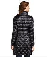 Dl2 By Dawn Levy Black Quilted 'kourtney' Faux Fur Trim Hooded Down Coat