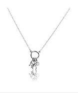 Belcho Wishbone, Butterfly, Cz Charm Necklace