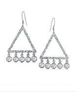 Belcho Textured Triangle With Five Cz's Earrings