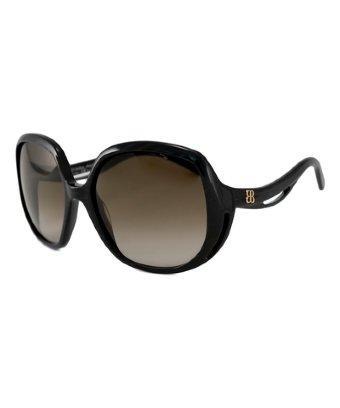 Balenciaga Dark Brown Striped Oversized Sunglasses