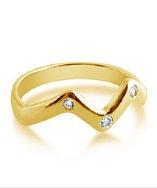 Belcho Zig Zag With Three Cz's Ring