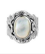 Aeravida Beautiful Couple Swan Oval Stone Sterling Silver Ring