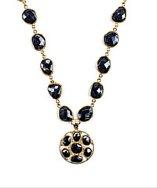 Bettina Duncan Gold Filled Faceted Black Onyx And Diamond Pendant
