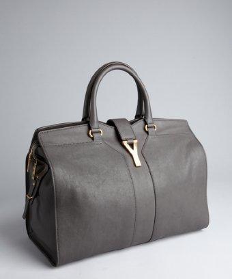 Yves Saint Laurent Dark Grey Leather 'cabas Chyc' Tote