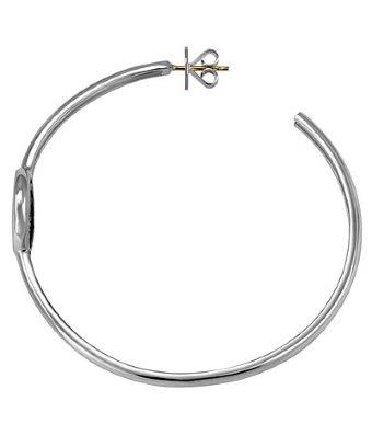 1884 Jewelry 1884 - Legacy Vivace Sterling Silver Large Hoop W/ 1 Small Ottaviano Coin