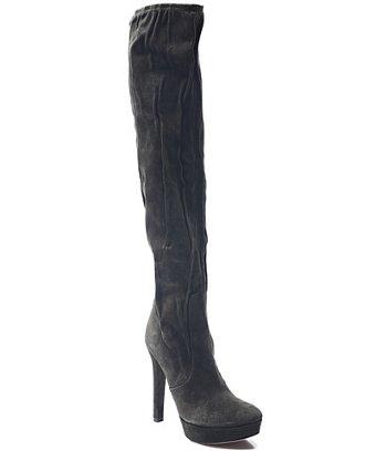 Miu Miu Stretched Suede Thigh High-heeled Boots
