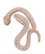 Pori 18k Rose Gold Plated Sterling Silver Snake Cz Ring
