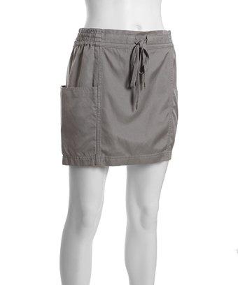 Marc By Marc Jacobs Frost Grey Cotton-silk 'gwyneth' Drawstring Skirt