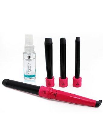 Brilliance New York Quad Barrel Curling Iron Hot Pink New Argan Oil Hair Serum Hydration