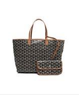 Goyard Pre-owned Goyard Black Monogram Coated Linen Saint Louis Pm Bag