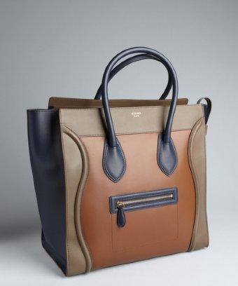 Celine Camel Colorblock Calfskin 'luggage' Shopper