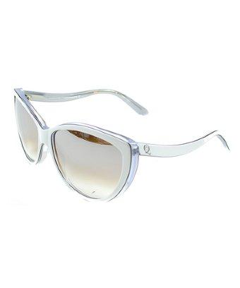 Alexander Mcqueen Alexander Mcqueen Am 4147/s F11 White Cat Eye Sunglasses Brown Gradient Lens