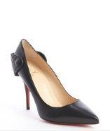 Christian Louboutin Black Leather 'huguetta Pump 100' Quilted Detail Pointed Toe Pumps