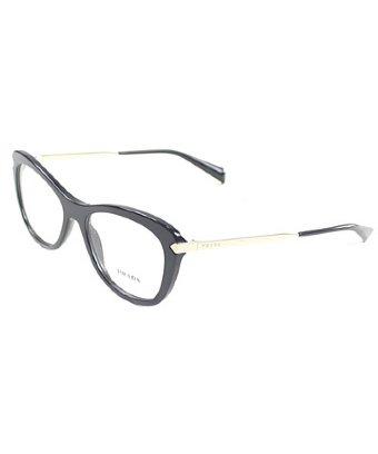 Prada Prada Pr 09rv 1ab1o1 Black And Gold Plastic Eyeglasses-51mm