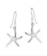 Aeravida Dancing Starfish .925 Silver Dangle Earrings