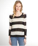 Jamison Black And White Stripe 'borneo' Scoop Neck Sweater