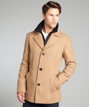 Soia & Kyo Camel Wool Blend Button Front 'brody' Coat