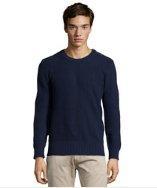 Slate & Stone Navy Wool Blend 'asher' Waffle Knit Button Detail Sweater