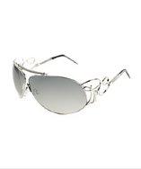 Roberto Cavalli Roberto Cavalli Rc 850 E98 Shiny Silver Aviator Metal Sunglasses