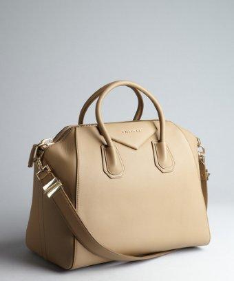 Givenchy Beige Leather 'antigona' Crossbody Medium Satchel