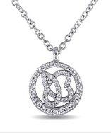 Julianna B 1/4 Ct Diamond Tw And 14k White Gold Necklace