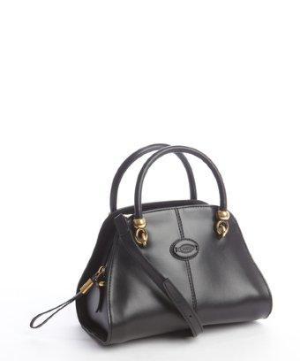 Tod's Black Leather Small Convertible Satchel