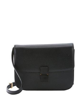 Celine Black Leather Medium 'classic Box' Shoulder Bag