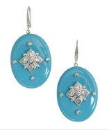 Miriam Salat Turquoise Resin And Crystal 'estate' Earrings