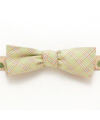 General Knot & Co. Pale Celadon Check & Westport Floral Reversible Batwing Bow