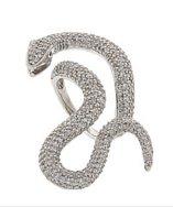 Pori 18k White Gold Plated Sterling Silver Snake Cz Ring