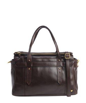 Iiibeca By Joy Gryson Dark Brown Leather 'east-west' Convertible Satchel